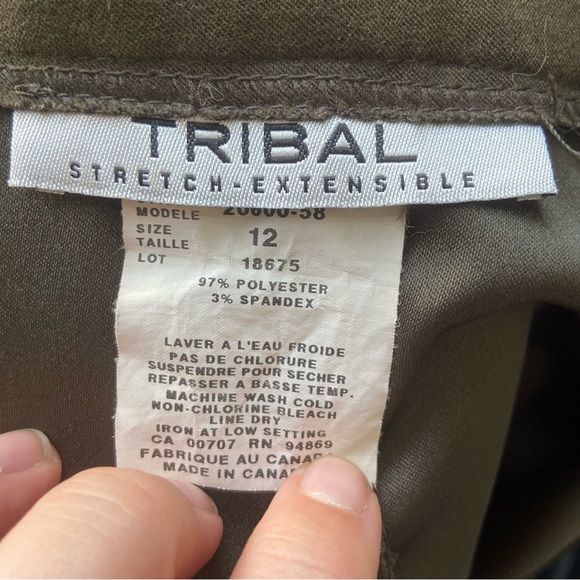 Tribal Stretch-Extensible Green A-Line Midi Skirt Women's 12 - Picture 5 of 5